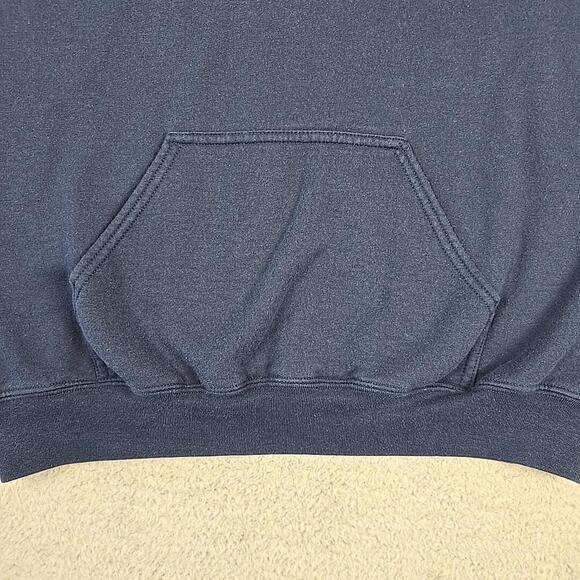 Unisex Gildan Dry Blend Hoodie 50% Poly /50% cotton Blue Medium Inderkum - Picture 4 of 9